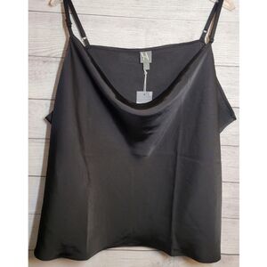 Worthington Womens Camisole Size 5X Black Cow Neck Adjustable Spahgetti Straps